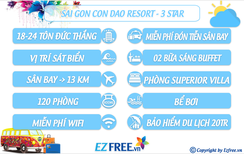[Free&Easy] 02 đêm Resort 3* Sài Gòn Côn Đảo