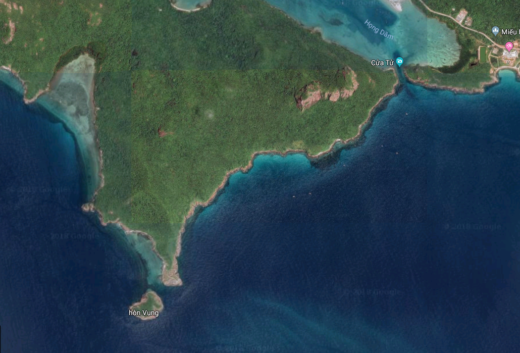 Vị trí của Hòn Vung trên bản đồ vệ tinh