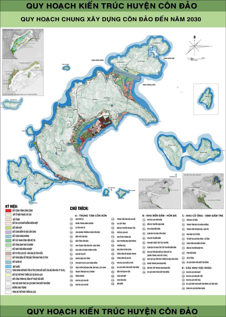Bản đồ quy hoạch kiến trúc huyện đảo Côn Đảo đến năm 2030